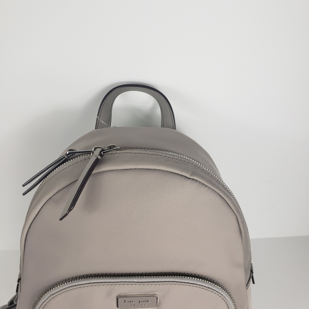 Kate Spade Dawn Gray Nylon Backpack Soft Taupe - Picture 3 of 8
